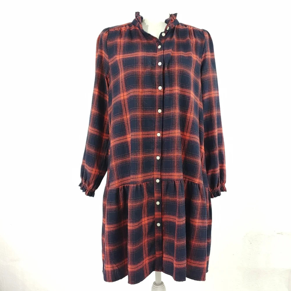 LOFT FLANNEL BUTTON DRESS